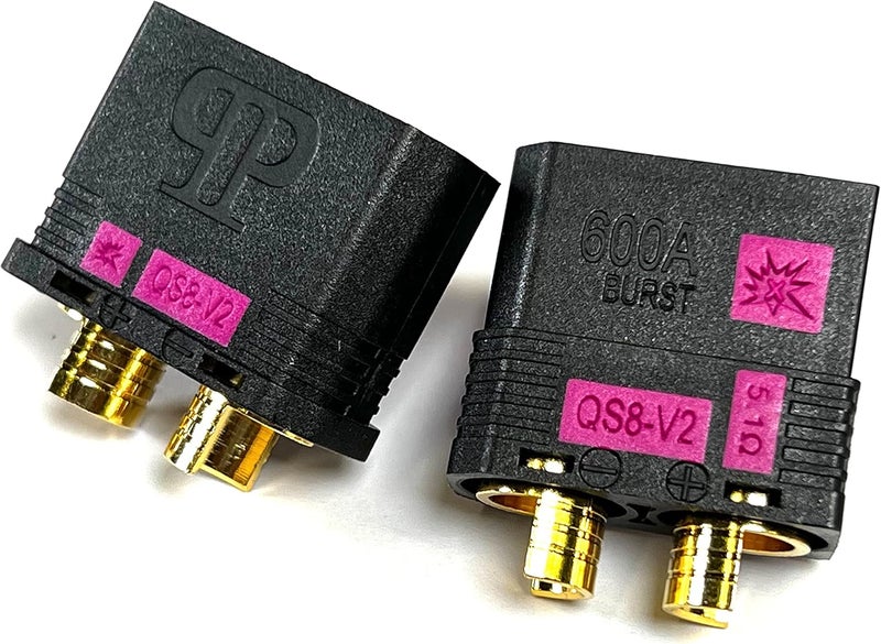 Perfect Pass QS8-V2 Anti-Spark Connector Set (5 Pack) Male & Female + Wire Covers (4pc x 5) / New and Improved Version of QS8-S Connector / 600A Burst/Gold Plated 8MM Bullets QS8-V2! - Image 3